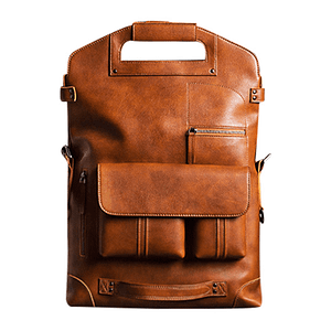 Vintage Genuine Leather Men Backpacks New Fashion 2IN1 Multifunction Men Solid Handbag Luxury Brand Large Computer Laptop Bag