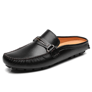 KOZLOV Designer Slipon Men Casual Shoes Luxury Brand High Quality 2019 Genuine Leather Slipper Loafers Summer Half Shoes For Men