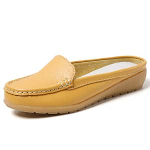 Summer Casual Women Flats Half Flat Shoes Ladies Girls Slip On Moccasins 2021 New Arrival Slip-Ons Black Leather Woman Shoe