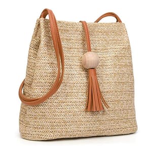 Straw Handbags for Women 2021 Summer Woven Rattan Bag Handmade Woven Beach Bag Bohemia Rattan Handbag