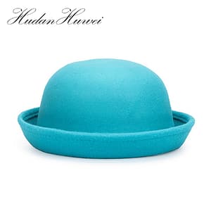 Trendy Women Girl Solid color Bowler Derby Wool felt Hat Ladies Children Dome Fedoras Trilby Welcomed Parent-child Cap GH-569