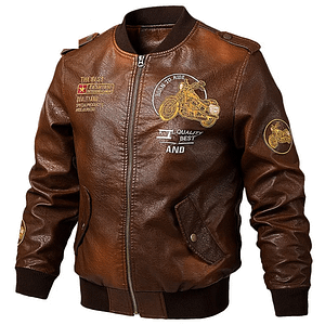 Men's Genuine Cow Leather Jackets Men Embroiderry Coats Male Motorcycle Windbreak Jacket Casual Slim Brand Coats Plus Size M-5XL