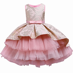 Flower Vintage Embroidery Baby Girls Dress Opening Ceremony Clothing Tutu Party Elegant Wear Girls Princess Dress Kids Vestidos