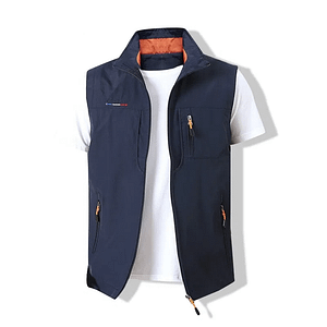 MAIDANGDI Men's Waistcoat Jackets Vest 2020 Summer New Solid Color Stand Collar Climbing Hiking Work Sleeveless With Pocket