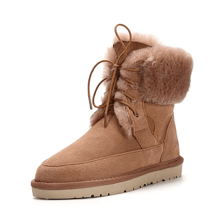 Top Quality Genuine Sheepskin Leather Woman Snow Boots Fashion Waterproof Winter Boots 100% Natural Fur Warm Wool Women Boots