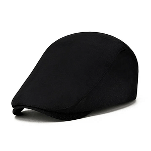 SHOWERSMILE Solid Black Spring Summer Flat Cap for Men Cotton British Style Casual Beret Retro Adjustable Men's Ivy Hats