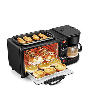 DMWD 3 in 1 Breakfast Making Machine Multifunction Mini Drip Coffee Maker Bread Pizza Oven Frying pan Toaster Breakfast Machine