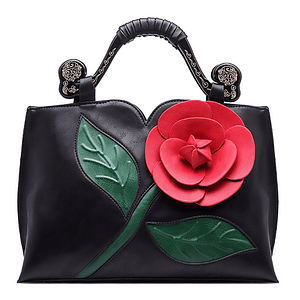 Vintage 3D Rose Flower Handbag Women Brand Shoulder Bag Sac A Main Zipper Crossbody Bag For Female Luxury Designer