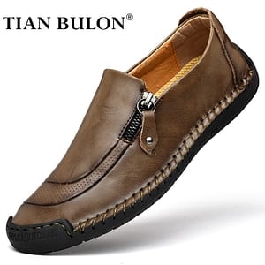 Genuine Leather Men Casual Shoes Luxury Brand 2020 Mens Loafers Moccasins Breathable Slip on Male Driving Shoes Plus Size 38-48
