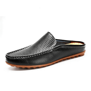 Italian Men Slippers Genuine Leather Loafers Moccasins Outdoor Non-slip Men Casual Shoes Summer Spring Fashion Men Shoes 2020