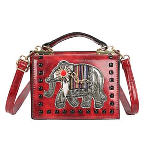 Spring Brand Original Design Bags Elephant Animal Embroidery Rivet Fashion Ladies Handbags Women's Pu Leather Shoulder Bag