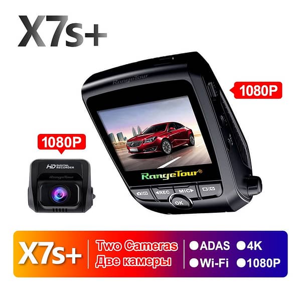 Car DVR Camera 4K 2160P Build In GPS WiFi ADAS Dash Cam Front and Rear Both 1080P Driving Recorder Motion Detection 24H Parking