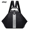 Women's three-in-one backpack leather backpack luxury shoulder bag fashion travel backpack (black)