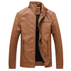 100% Quality Men Clothing Coat Jacket Real Leather Winter Male Jacket Motorcycle Zipper Stand Brown Genuine Leather Jacket Mens