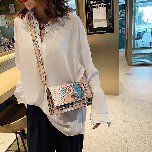 2020 Summer Fashion Small Shoulder Bag Ladies Snake Pattern Party Evening Clutch Purses Women Casual Messenger Bag Sac A Main