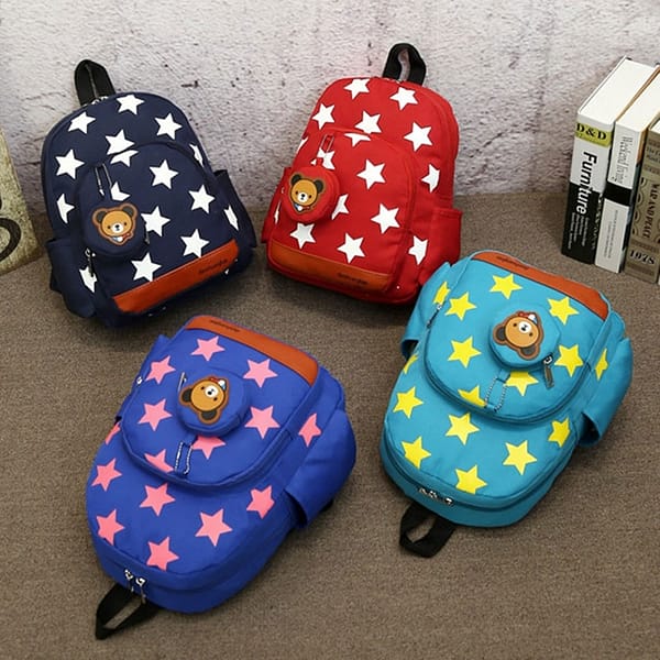 Stars Printing Nylon Children Backpacks Kids Kindergarten School Bags Backpacks Baby Boys Girls Nursery Toddler Cute Rucksack