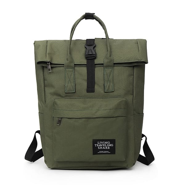 Lady's Leisure Canvas Shoulder bag Roll Top Travel bag Schoolbag Backpacks for 15" Laptop Backpack Woman