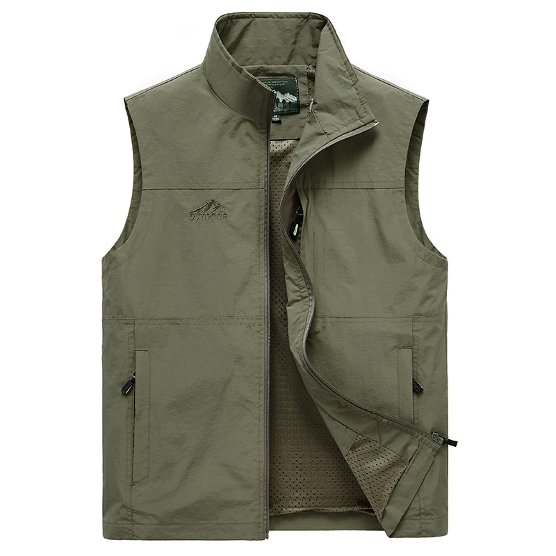 Sleeveless Vest Men Summer Breathable Waistcoat Multipockets Vest