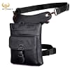 Real Leather Men Design Casual Messenger Shoulder Sling Bag Fashion Multifunction Waist Belt Pack Drop Leg Bag Pad Pouch 211-12