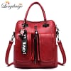 Vintage Style Shoulder Bags and Soft Leather Backpack for Ladies