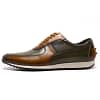 Big Size 15 Mens Style Casual Shoes Genuine Leather Hand Painted Oxford Brown Green Lace-Up Fashion Street Photos Men's Flats