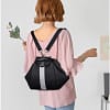 Women's three-in-one backpack leather backpack luxury shoulder bag fashion travel backpack (black)