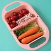 Folding Drain Basket Leaking Fruit Box Vegetable Container Drain Rack Sink with Handle Storage Baskets