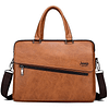 JEEP BULUO 14 Inch Laptop Bag Leather File Hot Messenger Bags Men's Briefcase Office Business Tote Bag