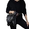 Punk Rock Waist Bag Womens Vintage Gothic Shoulder Bags Female Femme Leather Rivet Cross Body Messenger Bag for Ladies Steampunk