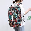 Graffiti Laptop Backpack Men Canvas School Bag Teenage Boys Large Cartoon Letters Printing Backpacks Travel Bags mochila XA1788C
