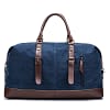 Canvas Traveling Bag Men's PU Leather Outdoor Luggage Travel Fitness Handbag Large Capacity Tote Bag Carry On Bag Waterproof