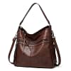 New European and American fashion retro women's handbag large capacity solid color tassel Pu Single Shoulder Messenger Bag