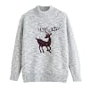 Wixra Christmas Pullovers Sweaters Women Basic Long Sleeve Casual Deer Print Jumpers Holiday Knitted Clothing Autumn Winter