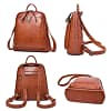 New Vintage High Quality Leather Brand Female Backpack and Multifunction Shoulder Bag