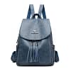 NEW High Quality Double Tassels Women Leather Backpacks for Casual Daily Bag, Travel, and School Back Pack