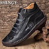 2020 Men Shoes Autumn Non Slip Comfy Ankle Boots Hand Stitching Casual Men Loafers Soft Sole Breathable Flats Shoes Female Boots