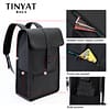 TINYAT New Men's Leather Backpack laptop Backpack for 14 inch Waterproof Travel Backpack for School Hiking Finshing Backpack
