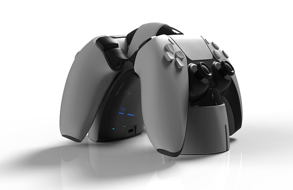 Controller Charger Curved Dual Charging Base Dock for PS5 (Black)