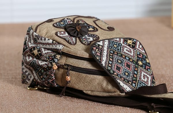 Ethnic Embroidery Flower Teenager School Bag Female Bohemian Rucksack Bagpack Large Capacity Travel Backpack