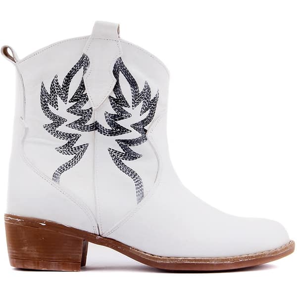 Sail Lakers-Genuine Leather Embroidered Women Boots Ankle Boots Motorcycle Boots Female Autumn Winter Shoes Woman Punk Motorcycle Boots