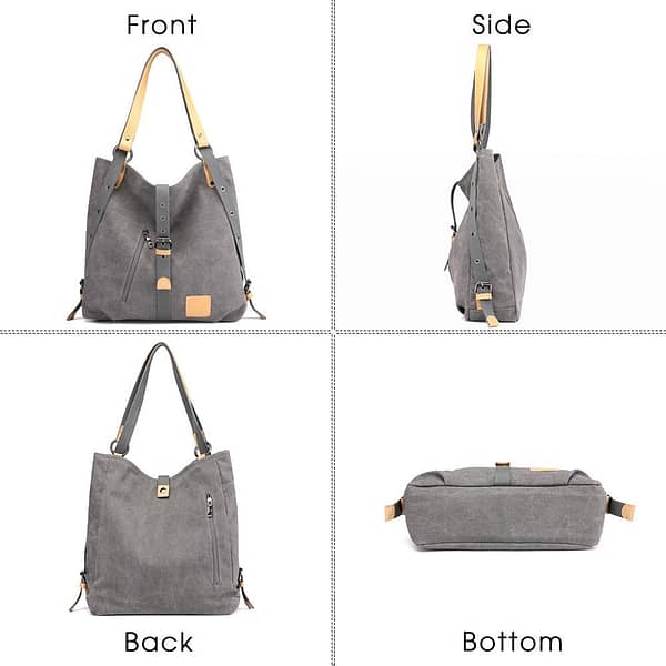 Herald Fashion Large Pocket Casual Tote Women's Handbag Shoulder Handbags Canvas Leather Capacity Bags For Women Bolsas Sac