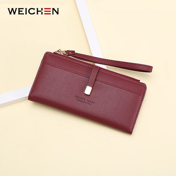 WEICHEN Wristband Women Wallets Red Coin Cell Phone Pocket Ladies Clasp Clutch Purses Female Wallet Carteras High Quality