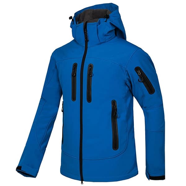 Custom Print New Softshell Jacket Men Waterproof Fleece Thermal Outdoor Hooded Hiking Coat Ski Trekking Camping Hoodie Clothing