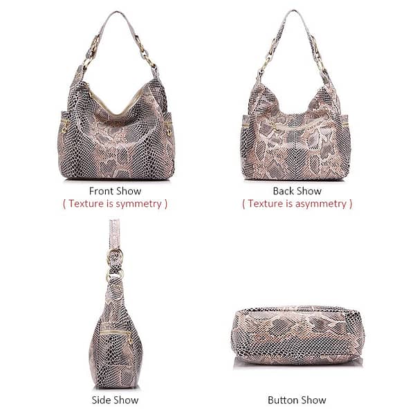 REALER woman handbags genuine leather totes female classic serpentine prints shoulder crossbody bags ladies school messenger bag