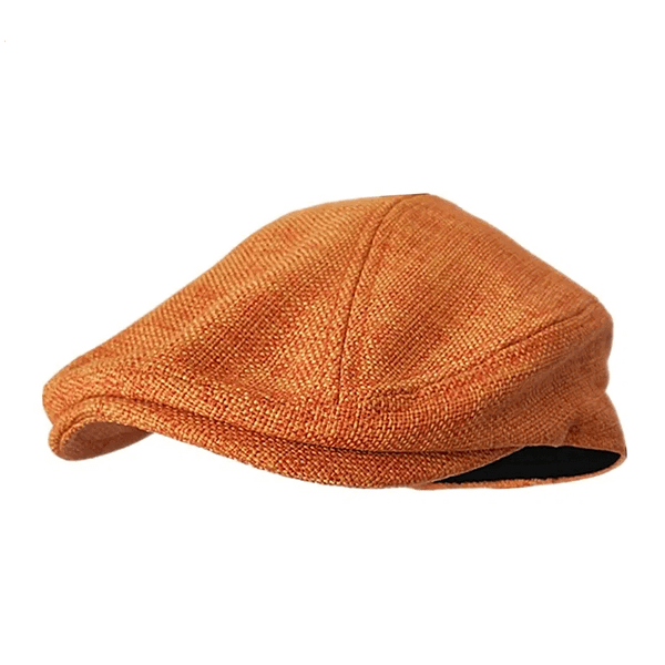 SHOWERSMILE Berets Caps For Women Orange Cotton Linen Flat Caps Men Classic Solid Colorful Duckbill Cap Summer Unisex Retro Hats