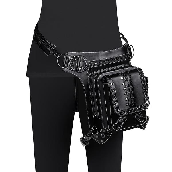 Female Pockets Waistbag Riding Messenger Bag Punk Femme Women Hiking Waist Bag Travel Leg Bag High Quality Genuine Leather