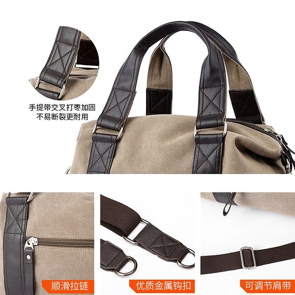 Scione Casual Vintage Multifunction Trunk Men's Canvas Crossbody Travel Bag Men Shoulder Bag Messenger Handbag