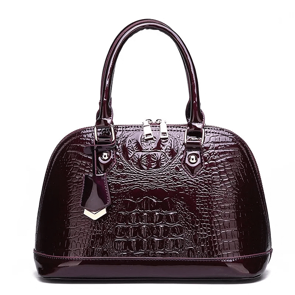 Women's bag luxury high quality patent leather fashion crocodile pattern OL handbag 2019 new simple shoulder Messenger bag