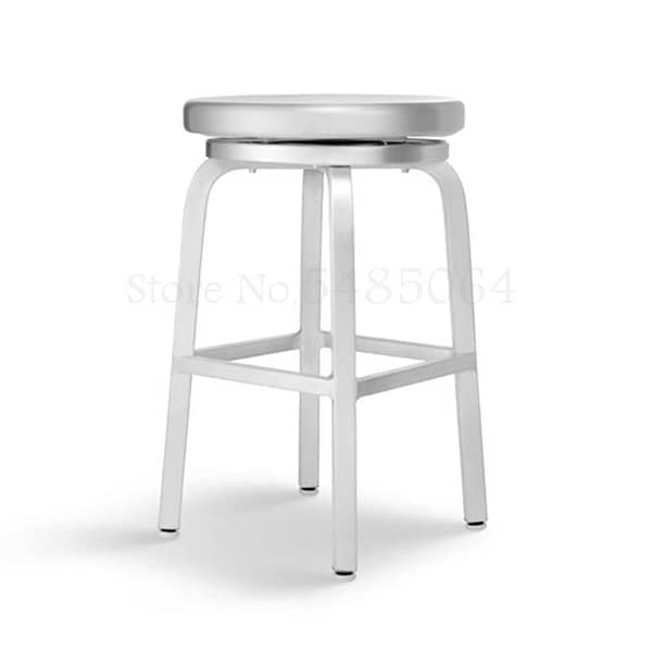 Nordic Simple Swivel Bar Chair Cafe Creative Leisure Metal Aluminum Round Bar Stool Front Desk Cashier High Chair