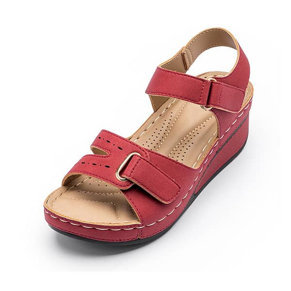 2021 Summer Retro Women's Sandals Sewing Women Casual Wedge Shoes Woman Comfort Ladies Buckle Open Toe Hook Loop Female Shoes